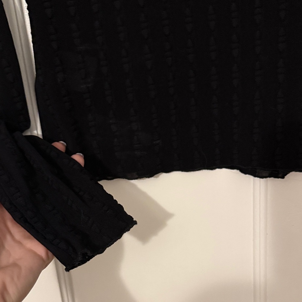 Commense Black Sheer Turtleneck Top - Picture 5 of 5